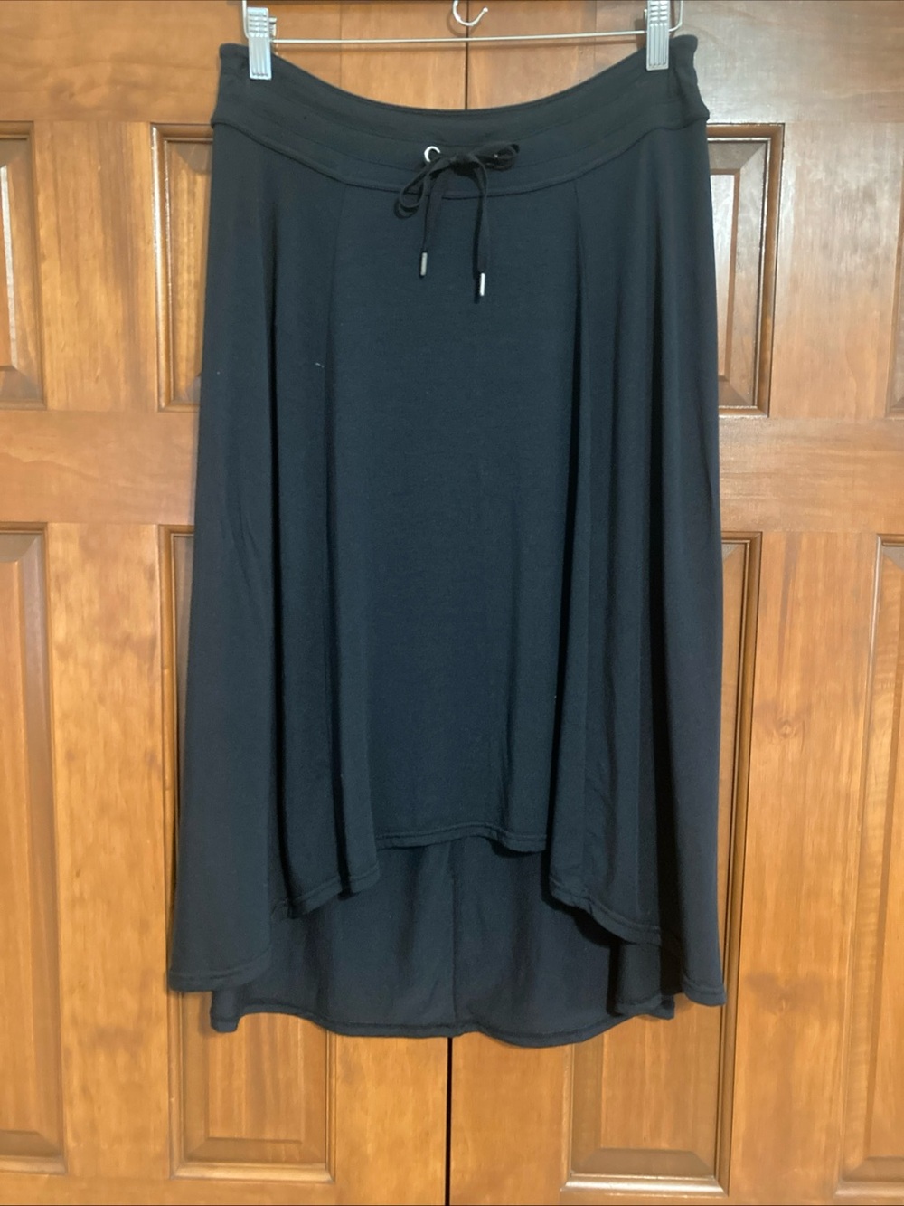 Athleta Black High-Low Drawstring A-Line Skirt women’s medium